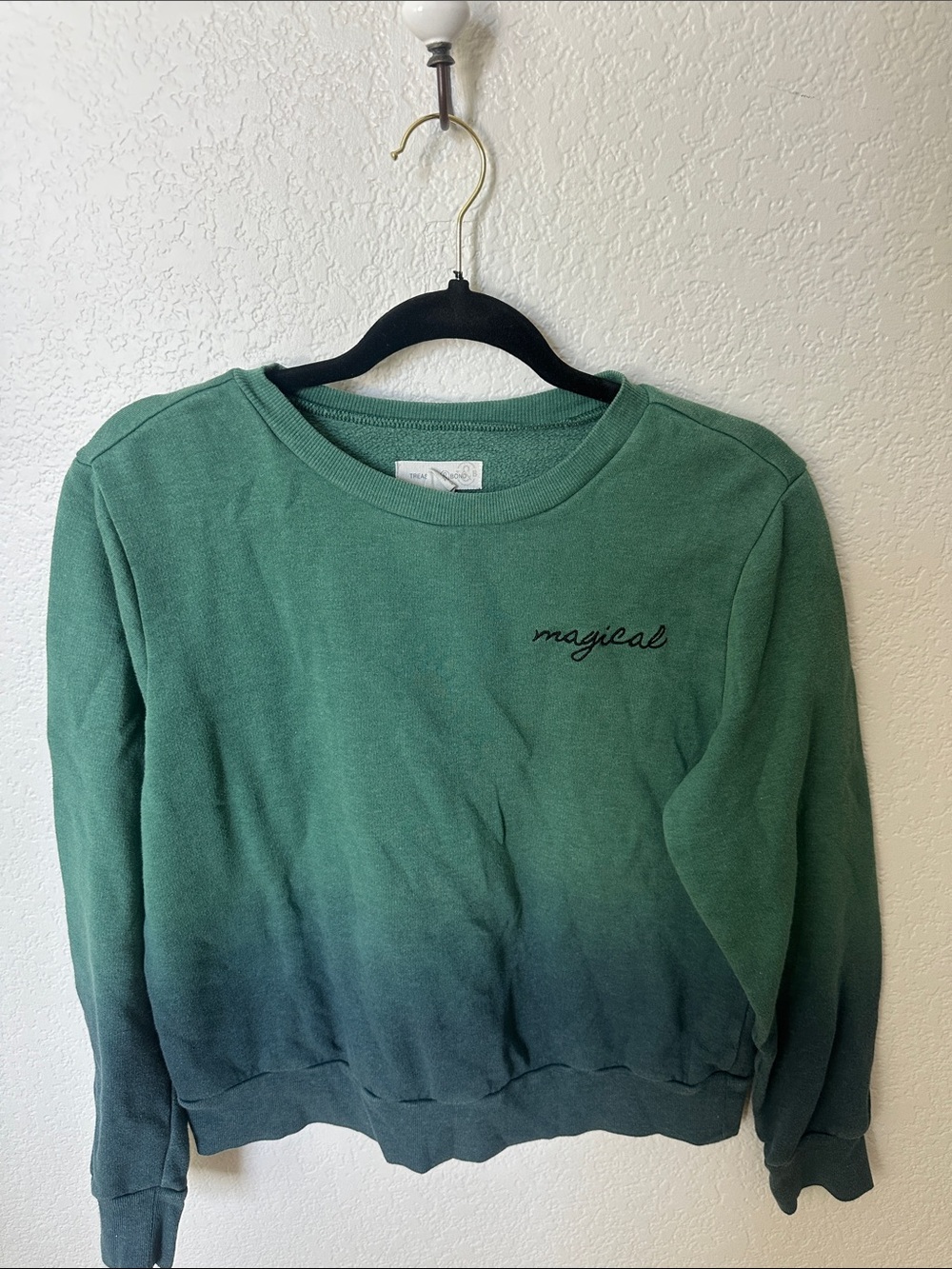 Magical Script Green Ombre Crewneck Sweatshirt